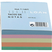 LOAN TACO NOTAS COLORES 100x100mm 500H ENCOLADO T-148/C